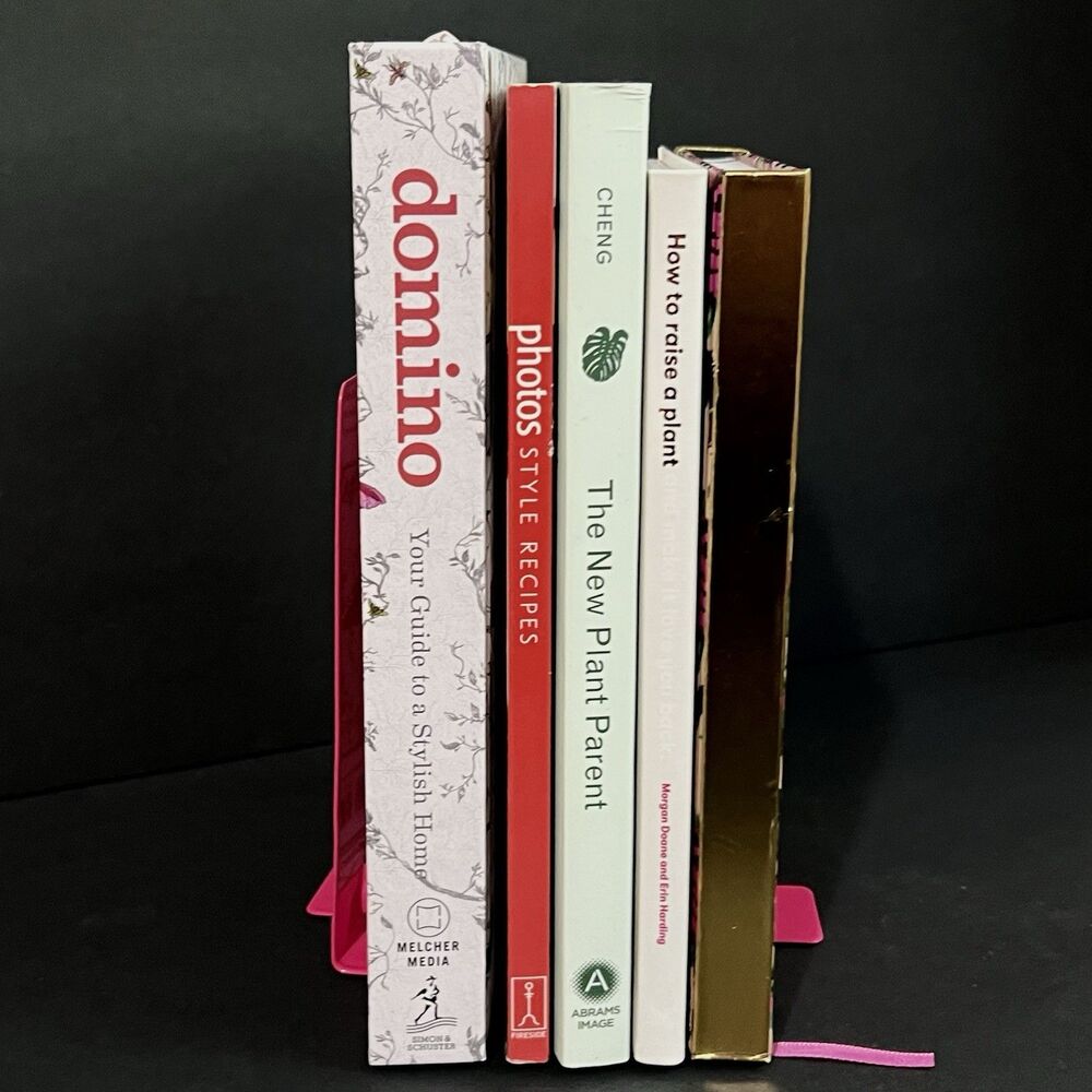 Metal READ Bookends Set of 2 Hot Pink Retro Cutout Design NWT - Picture 14 of 15